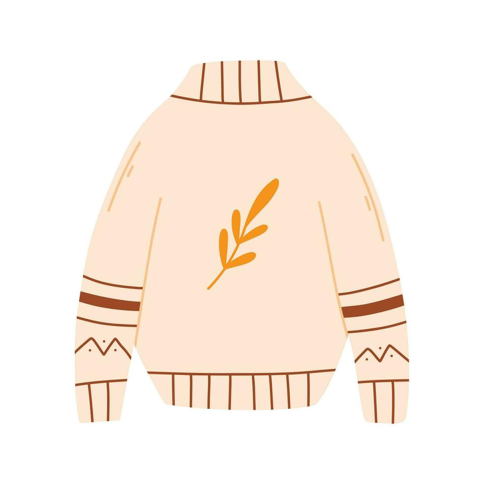 Sweater in flat style. Vector illustration. Warm autumn pullover.