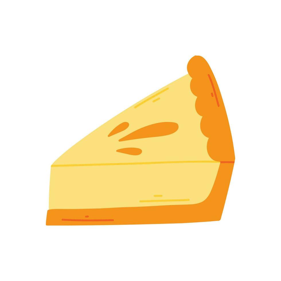 Piece of cake in flat style. Vector illustration. Isolated pie.