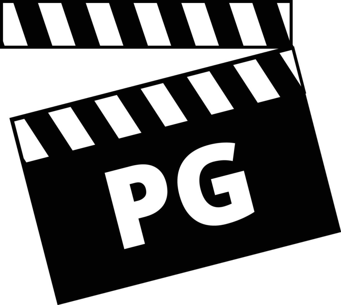 PG movie rating sign vector