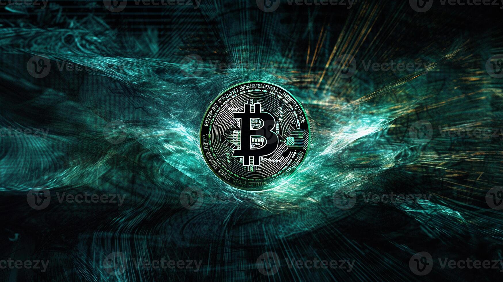Abstract digital currency bitcoin background made of Blue glow color wallpaper Image photo