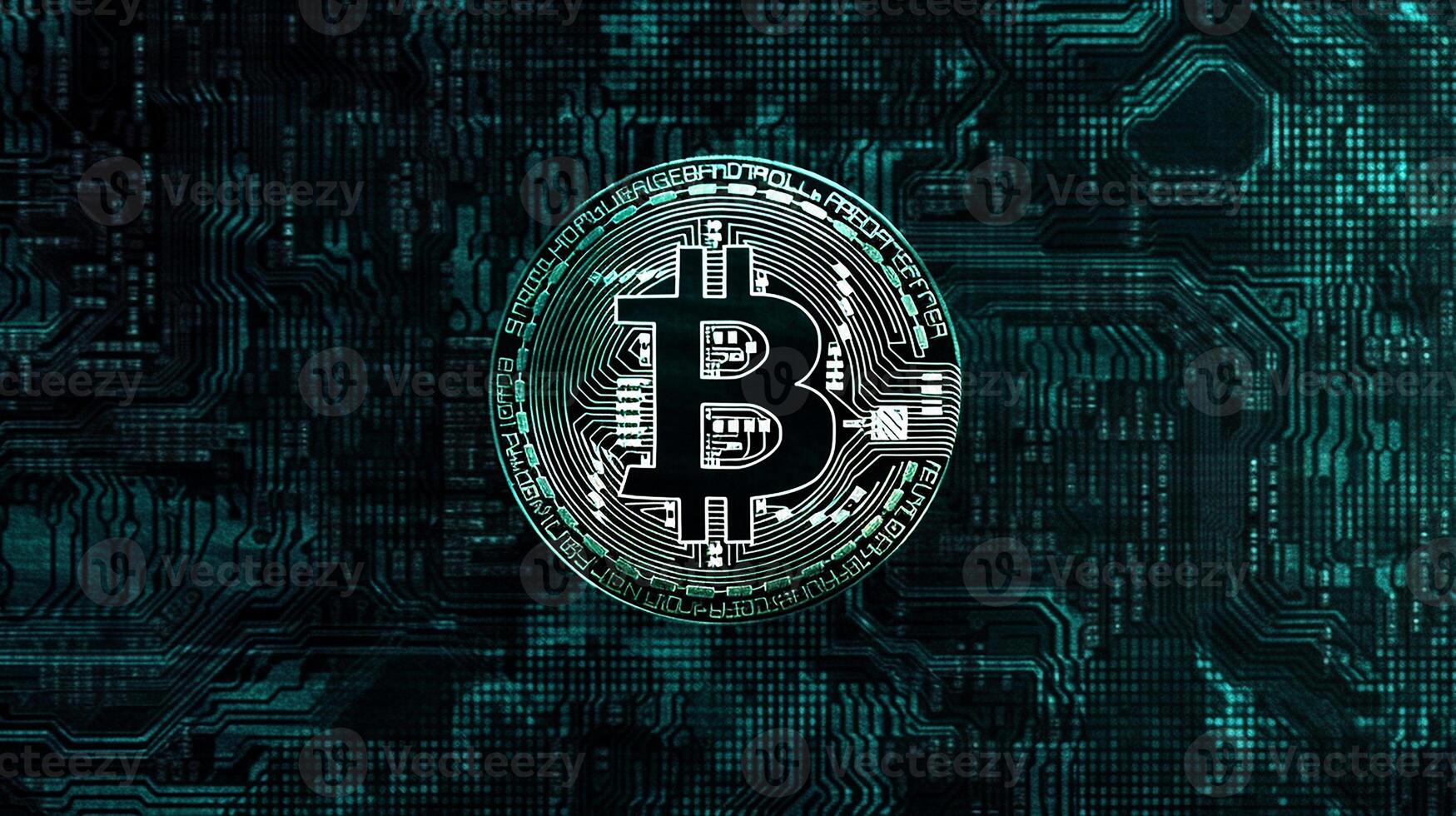 resumen digital moneda bitcoin antecedentes hecho de azul resplandor color fondo de pantalla ai generado imagen foto