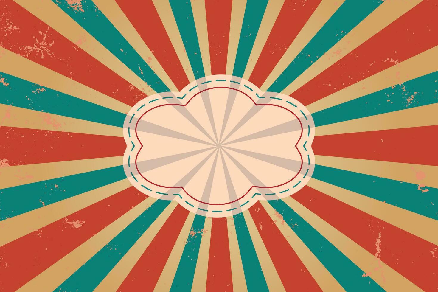 Motion Zoom Line vintage rays sunburst retro background With Grunge style vector