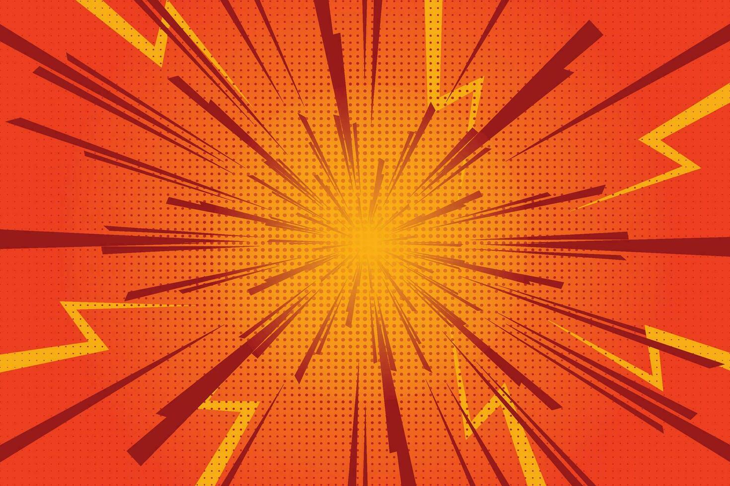 Comic Style Sun Ray Zoom Speed Line abstract background vector
