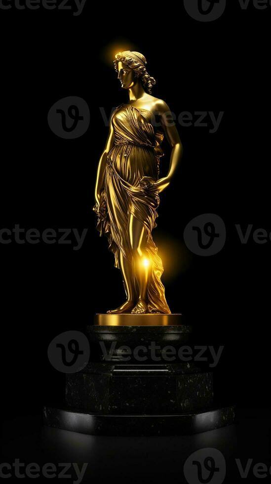 aphrodite of milos statue dark background AI Generated Image photo