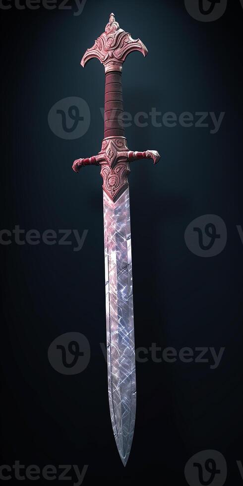 A sword with a standard hilt sword blade AI Generated Image photo