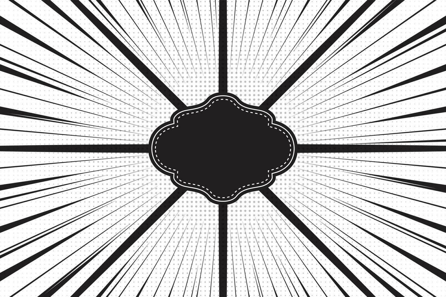 Comic Hand drawn zoom lines motion background And Sunburst pattern vector