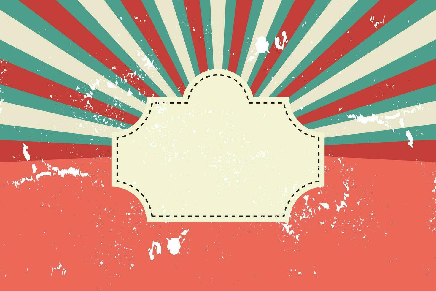 Motion Zoom Line vintage rays sunburst retro background With Grunge style vector