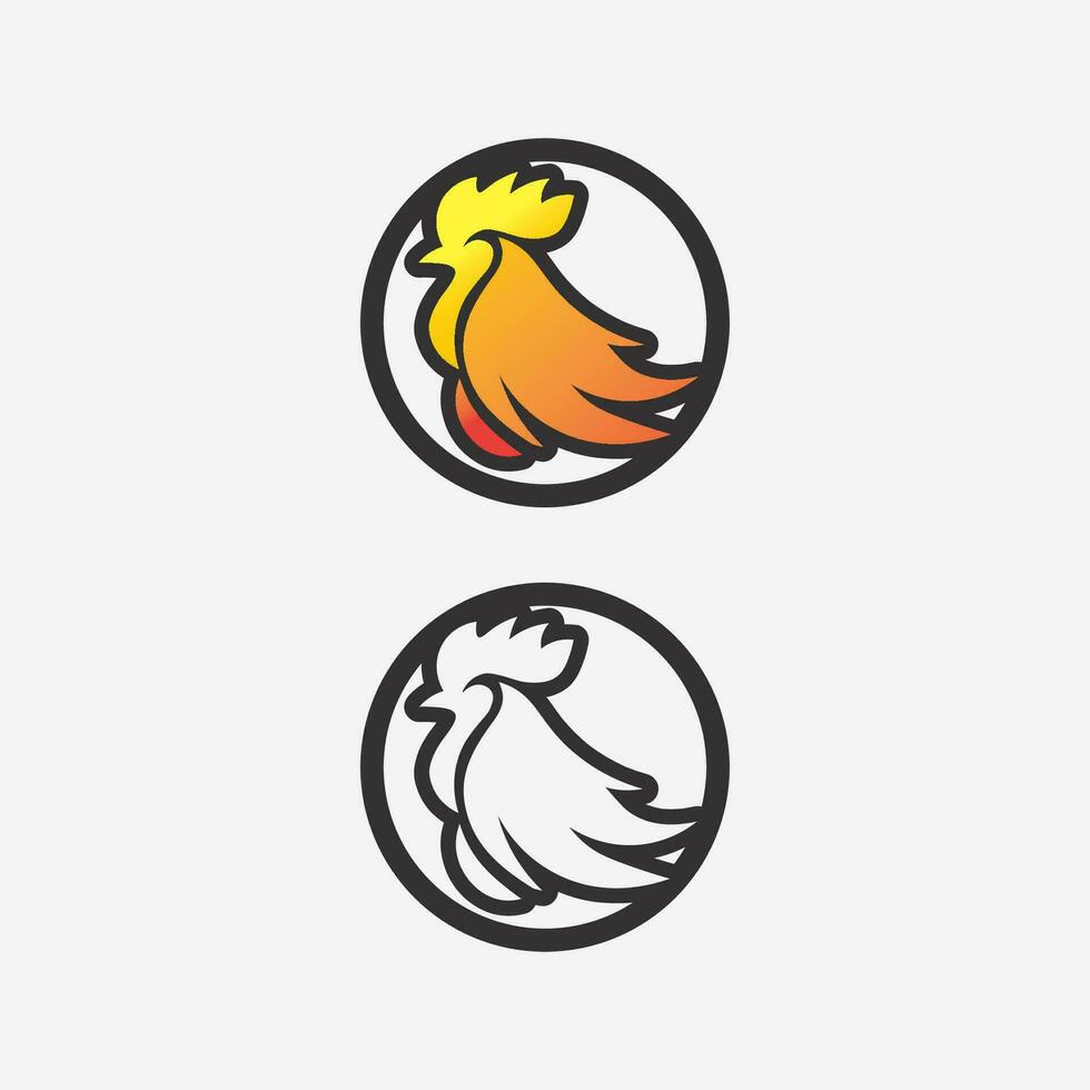 chicken logo  rooster and hen logo for poultry farming  animal logo vector illustration design