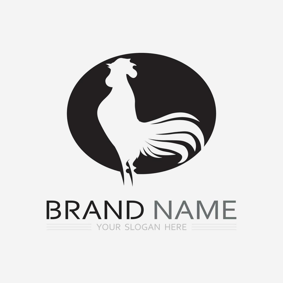 chicken logo  rooster and hen logo for poultry farming  animal logo vector illustration design