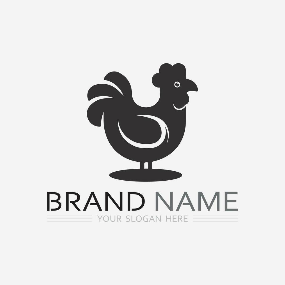 chicken logo  rooster and hen logo for poultry farming  animal logo vector illustration design