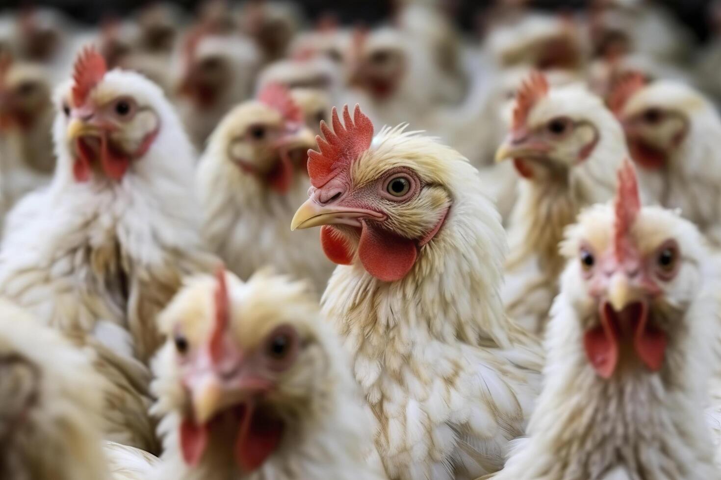 Chicken Farm with many healthy chicken and fresh eggs, photo