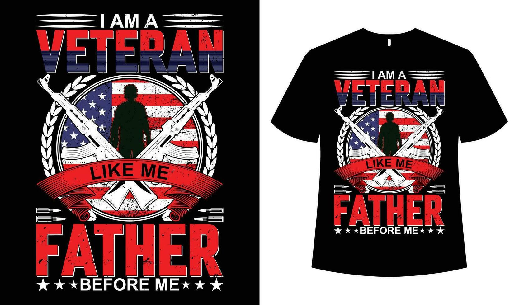 USA Veteran t-shirt Design Template Vector Image.
