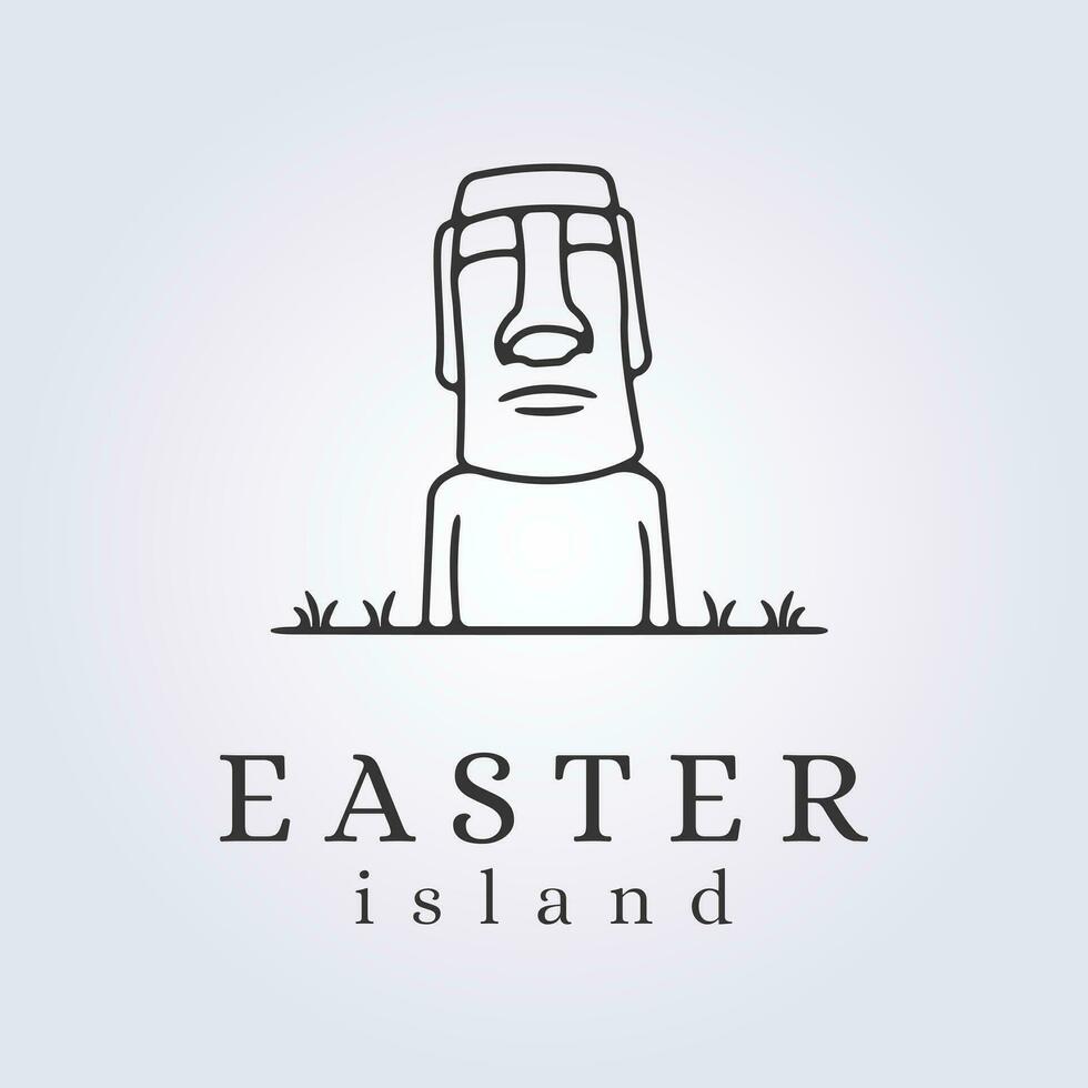 sencillo Pascua de Resurrección isla línea Arte logo icono vector ilustración símbolo firmar modelo antecedentes diseño
