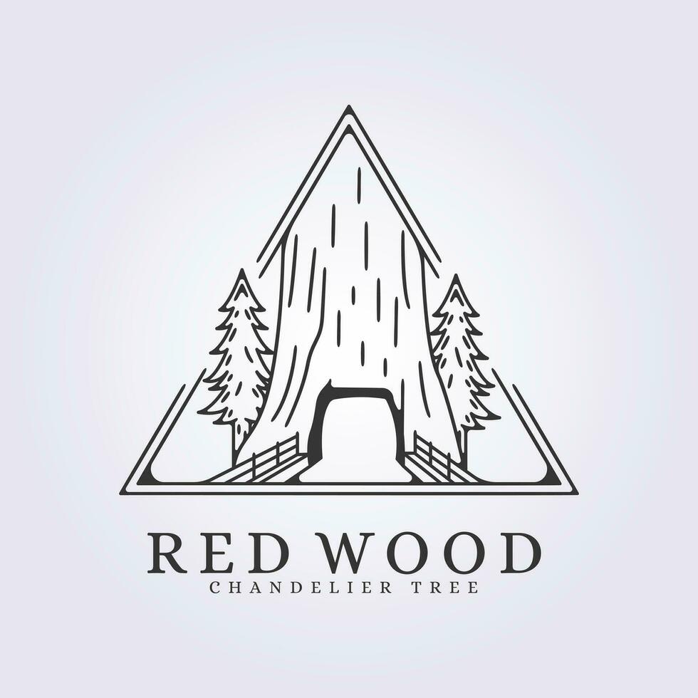 giant sequoia chandelier tree forest logo vector illustration design