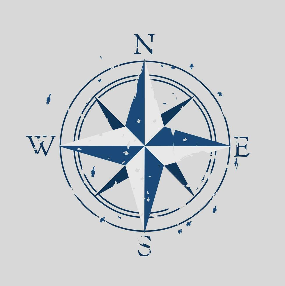 vector of grunge compass perfect for print,etc