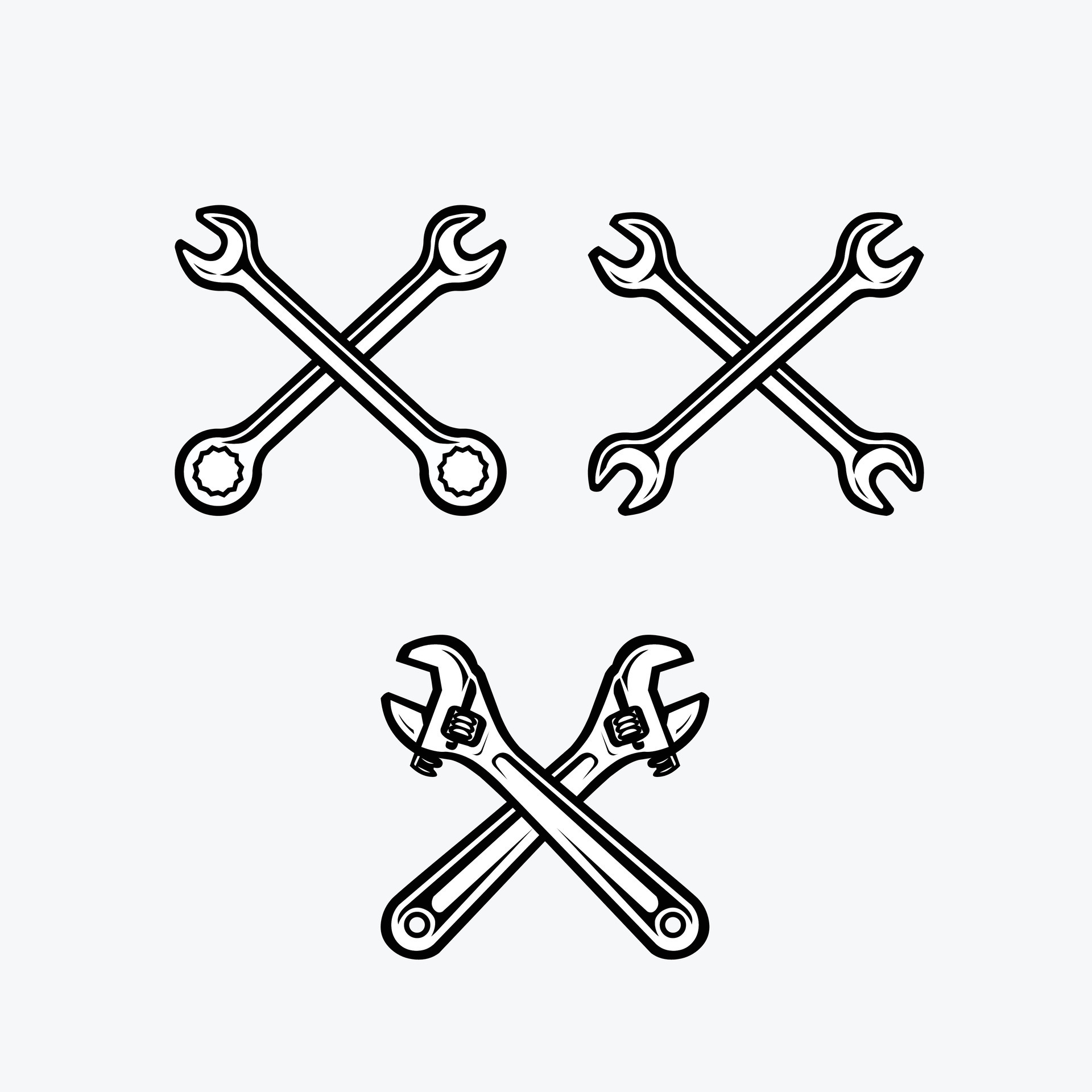 Crossing Wrench Tools Vector Art Vector Illustration Isolated 26586239