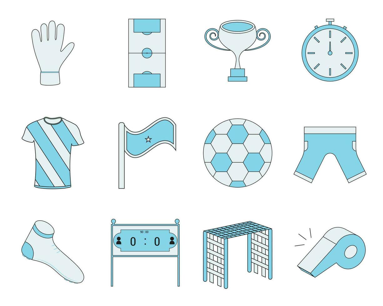 12 Soccer Icons Set vector