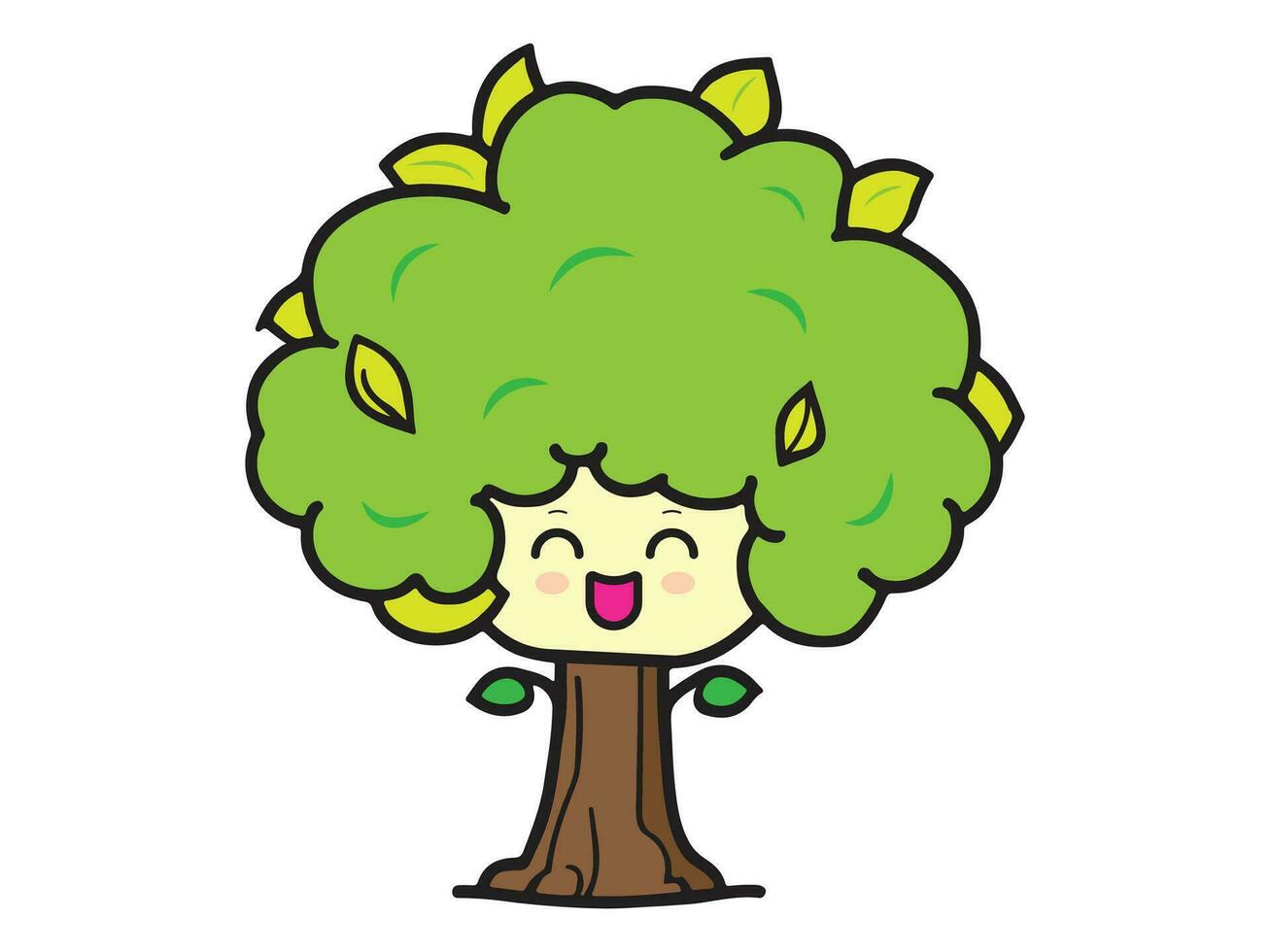 icono de árbol de dibujos animados vector