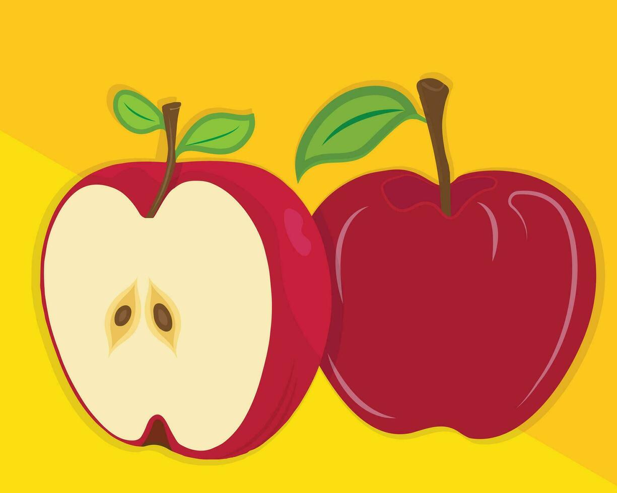 Apple with Half Cut Slice vector