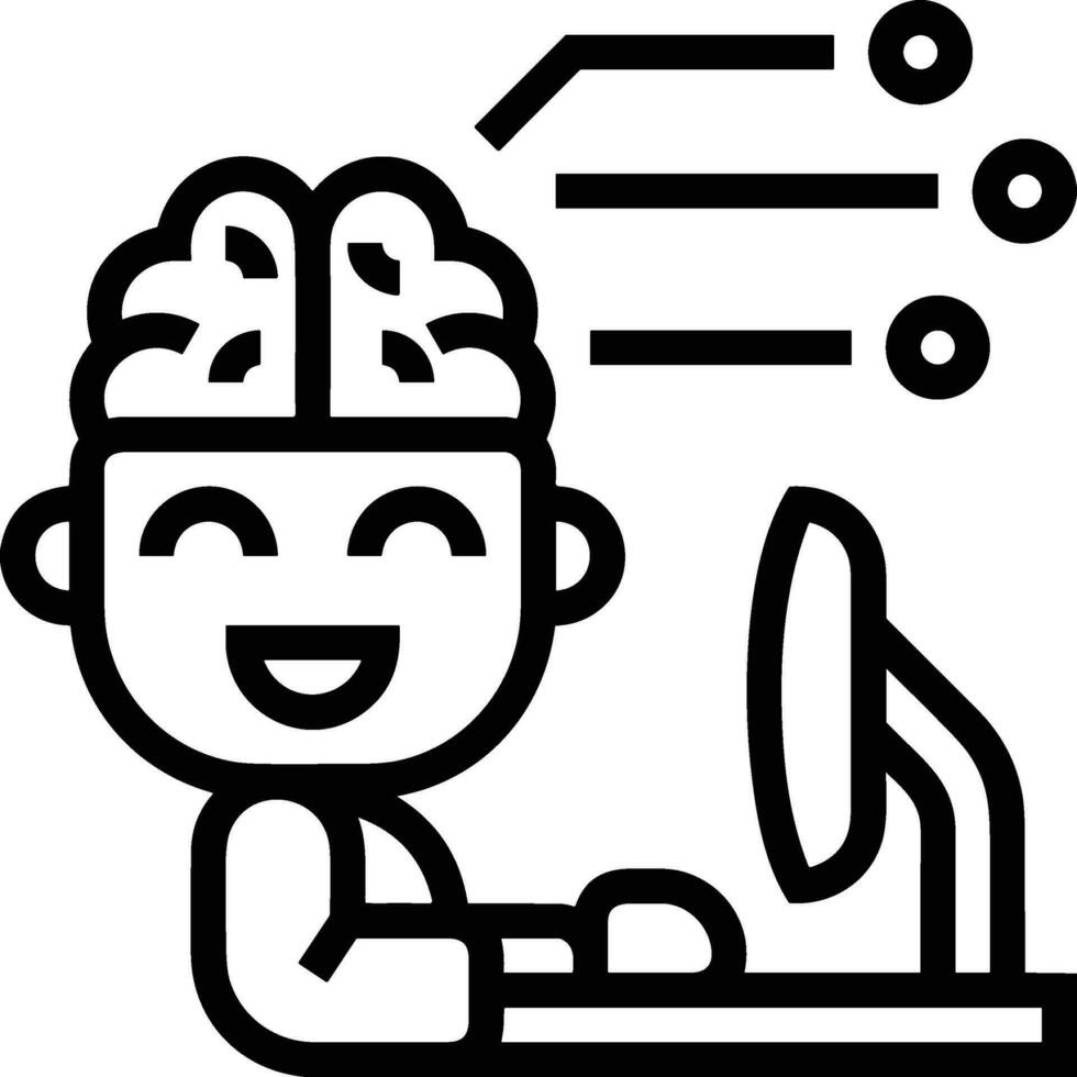 Brain idea symbol icon vector image. Illustration of the creative intelligence think design image