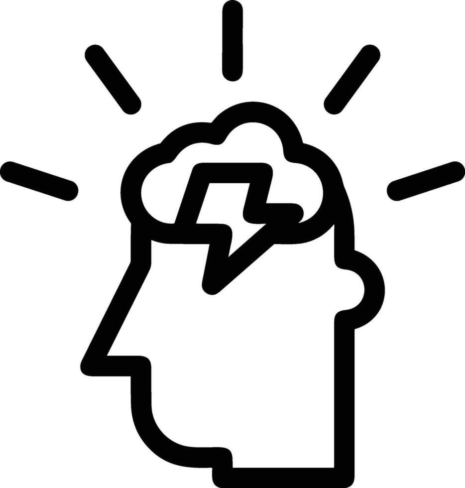 Brain idea symbol icon vector image. Illustration of the creative intelligence think design image