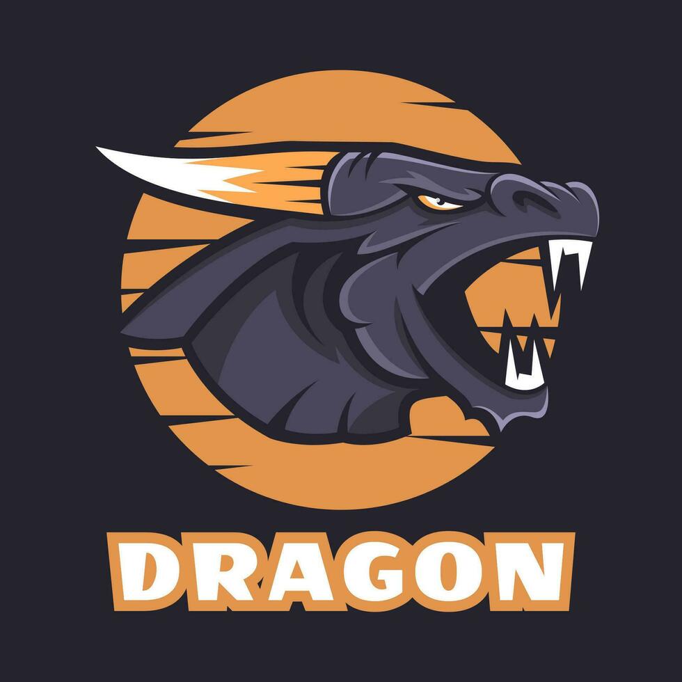 Dragon head mascot logo vector