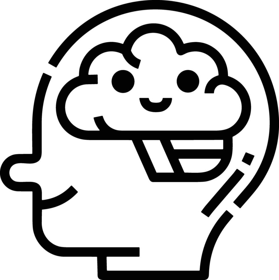 Brain idea symbol icon vector image. Illustration of the creative intelligence think design image