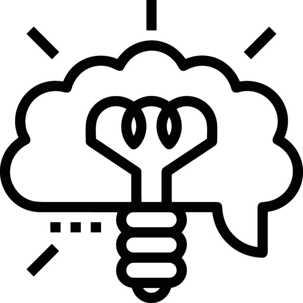 Brain idea symbol icon vector image. Illustration of the creative intelligence think design image