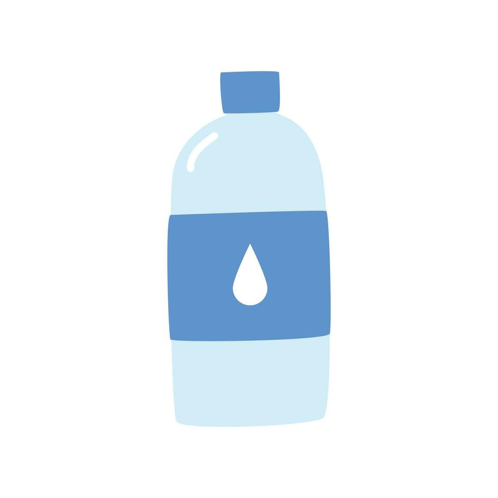 agua botella clipart. sencillo azul agua botella plano vector ilustración clipart dibujos animados estilo, mano dibujado garabatear. maestro, estudiantes, aula, colegio suministros, espalda a colegio concepto