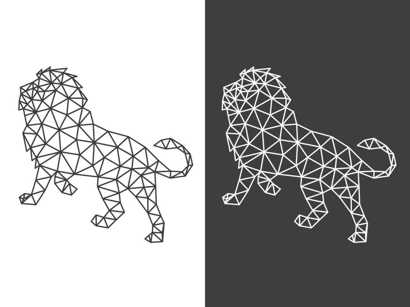 Triangle low poly Lion art vector design illustration