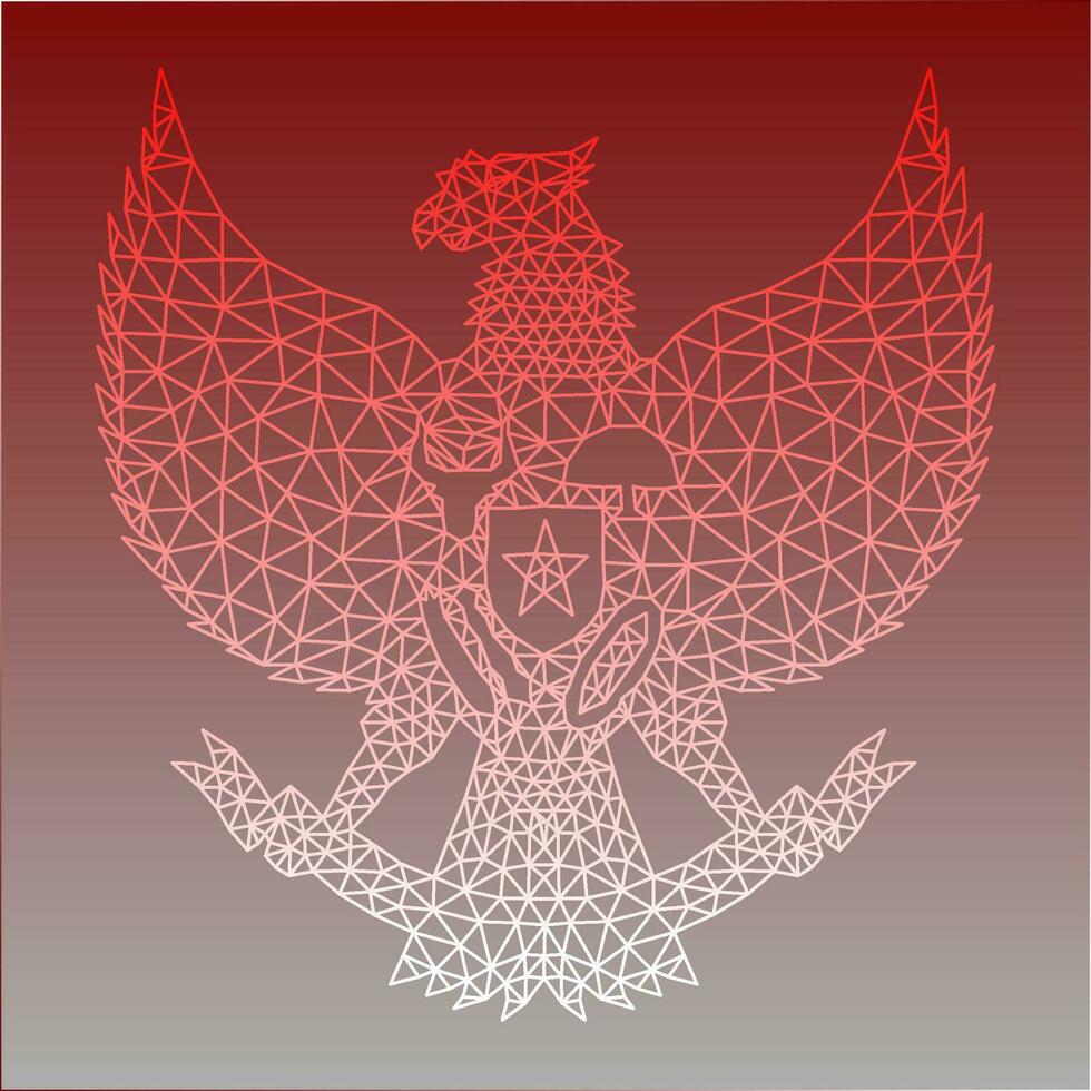 Garuda Pancasila Symbol Of Indonesia Country In Polygon Style Vector Illustration Suitable for Independence day