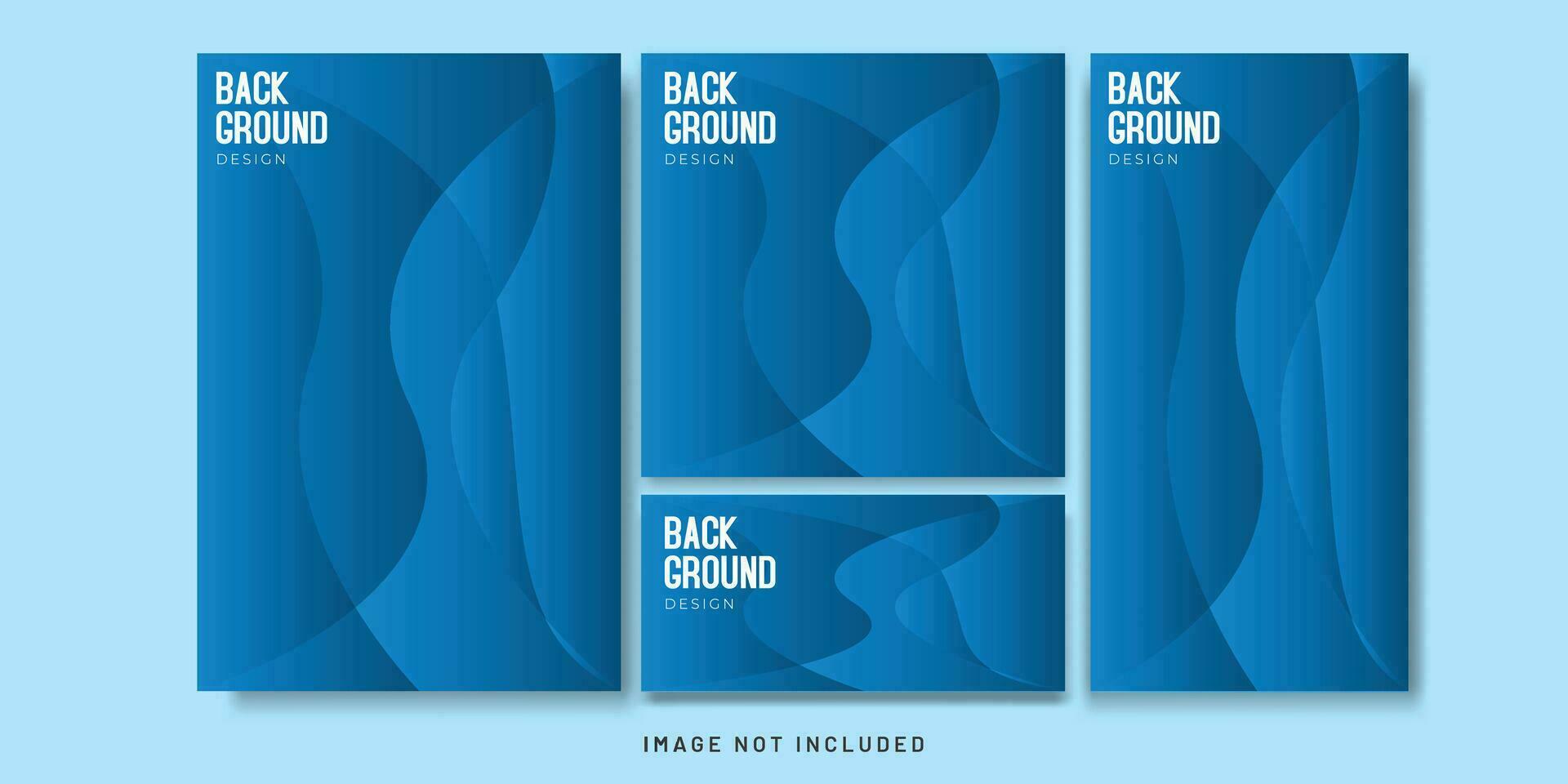 Background Blue Gradient Abstract Geometric Flyer and Social media Bundle Set vector