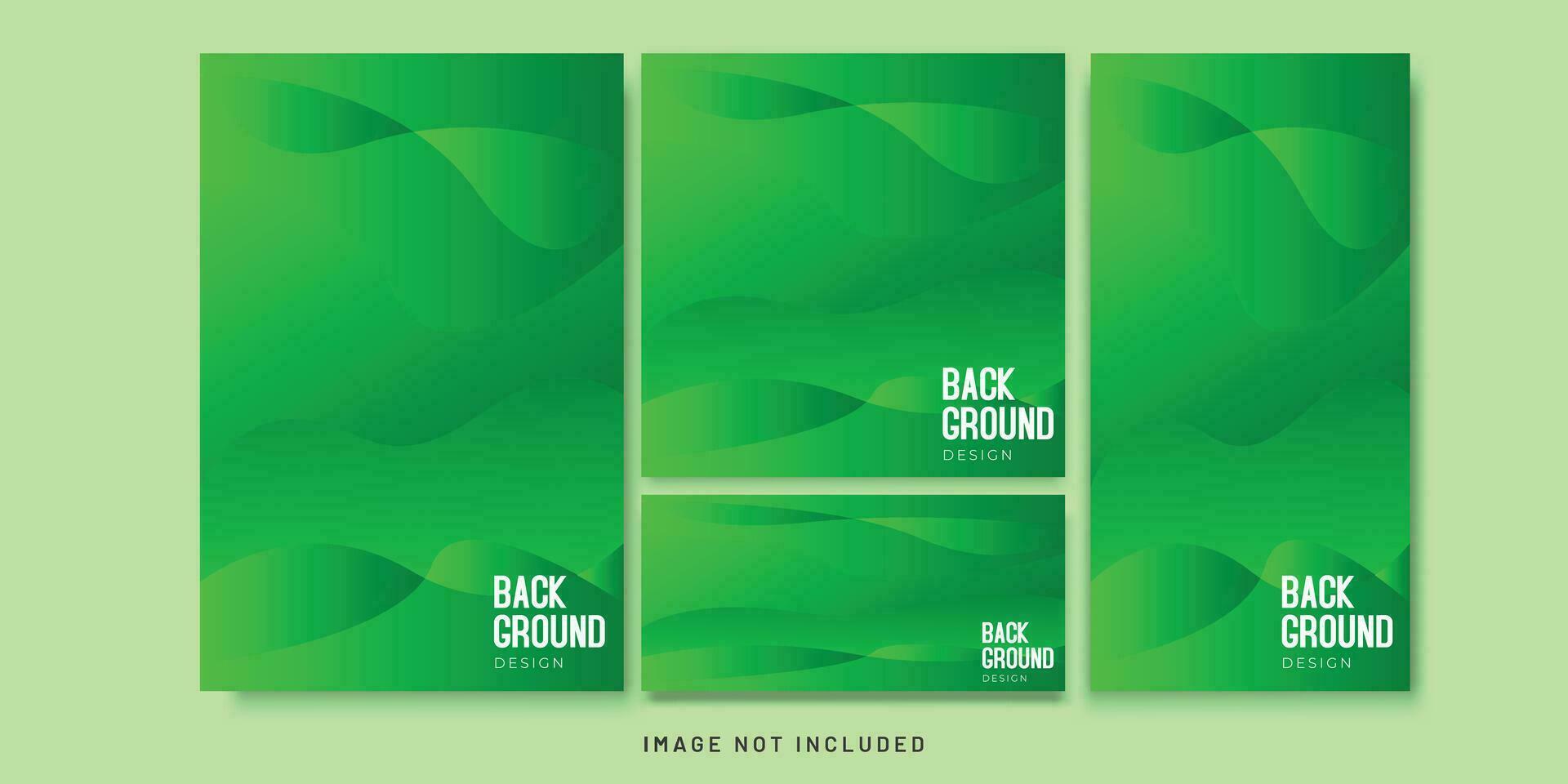 Background Green Gradient Abstract Geometric Flyer and Social media Bundle Set vector