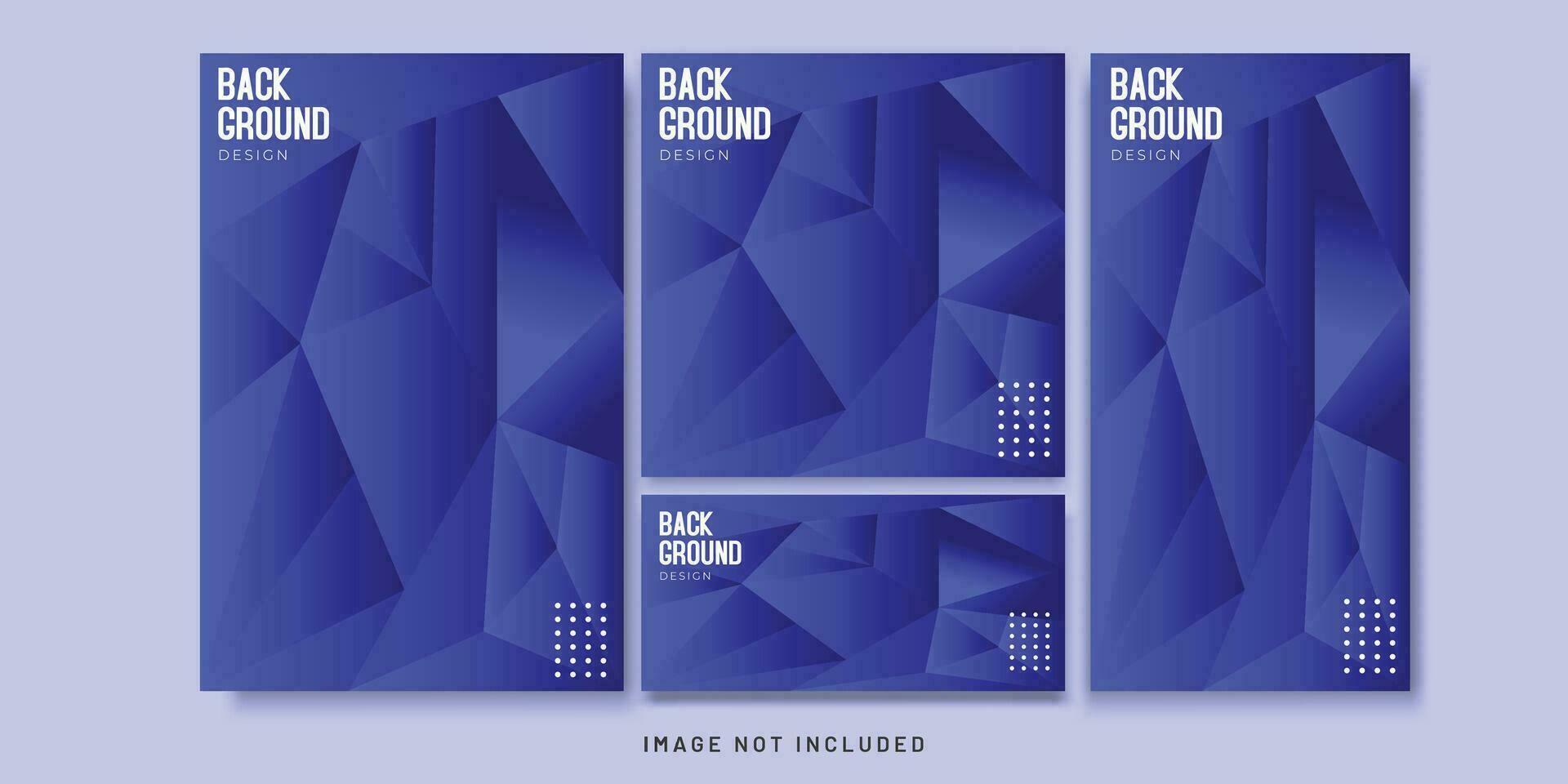 Background Blue Gradient Abstract Geometric Flyer and Social media Bundle Set vector