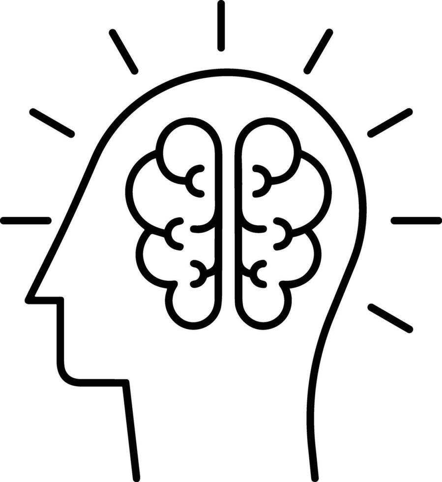 Brain idea symbol icon vector image. Illustration of the creative intelligence think design image