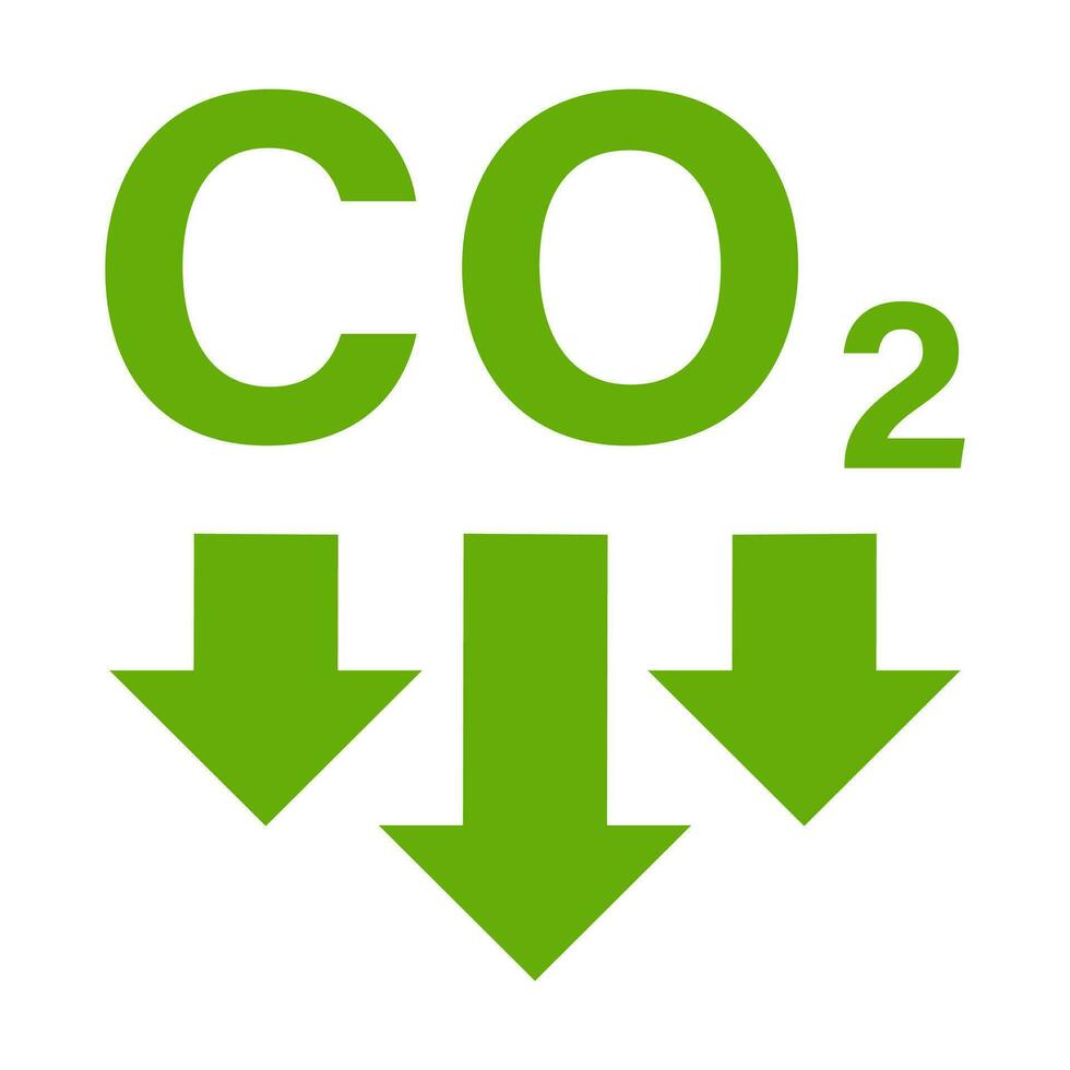 reducción de las emisiones de co2 icono vector detener signo de cambio climático para diseño gráfico, logotipo, sitio web, redes sociales, aplicación móvil, ilustración de interfaz de usuario