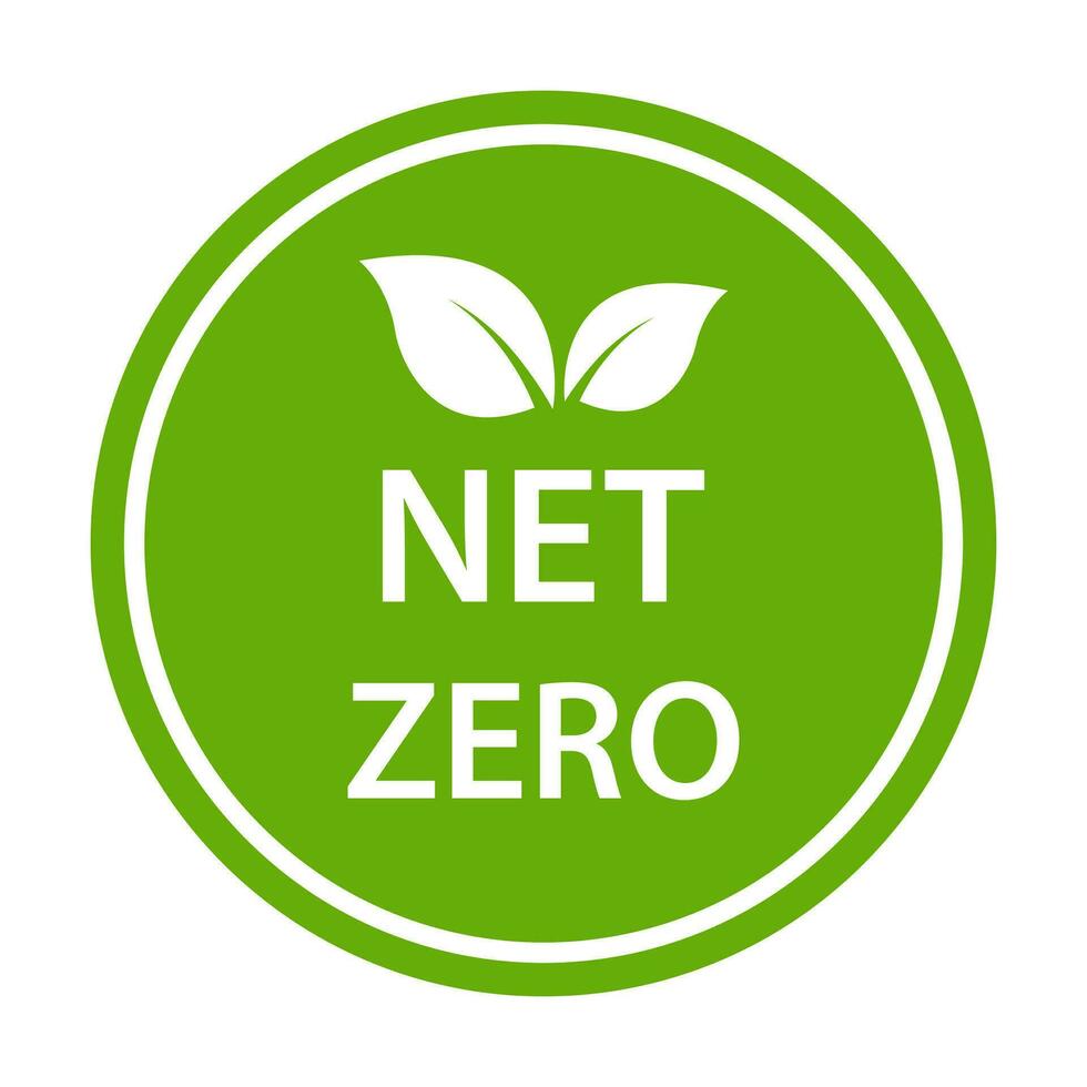 net zero carbon footprint icon emissions free  no atmosphere pollution CO2 neutral stamp for graphic design, logo, website, social media, mobile app, UI vector