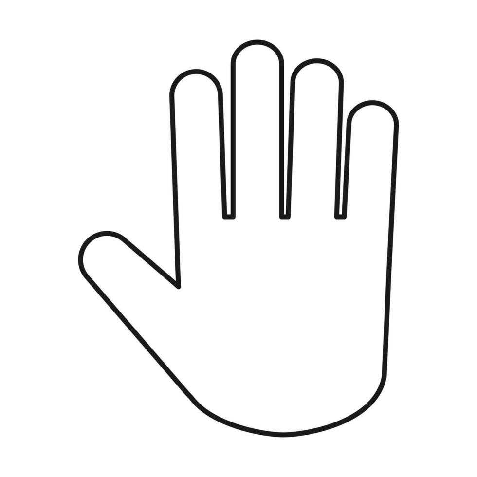Stop hand palm outline vector icon for your website design, logo, app, UI. illustration