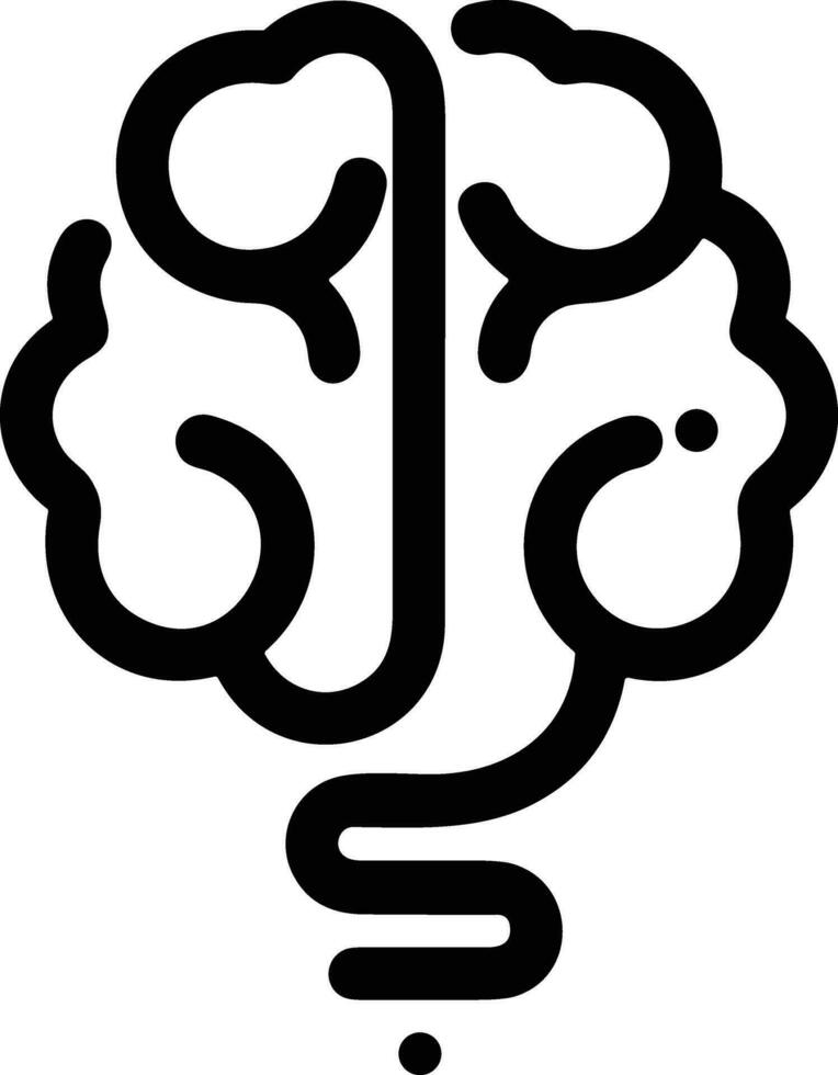 Brain idea symbol icon vector image. Illustration of the creative intelligence think design image