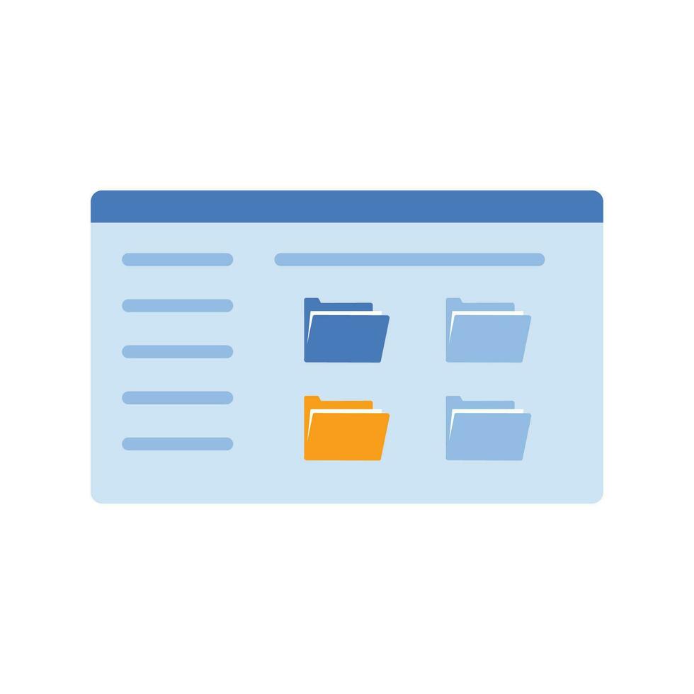 Vector digital personal files concept icon illustration
