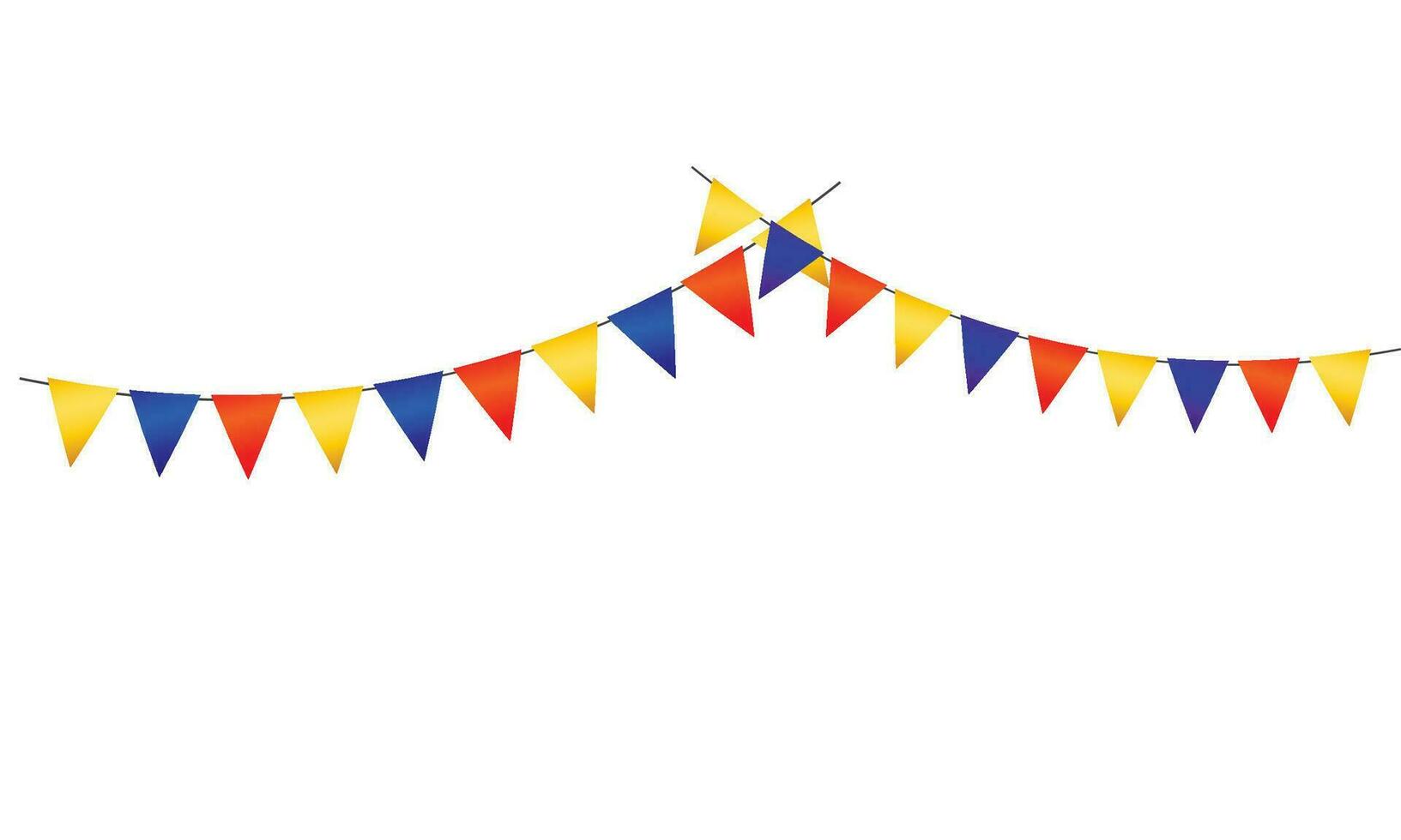 Vector create a festive atmosphere with hanging party flag decoration