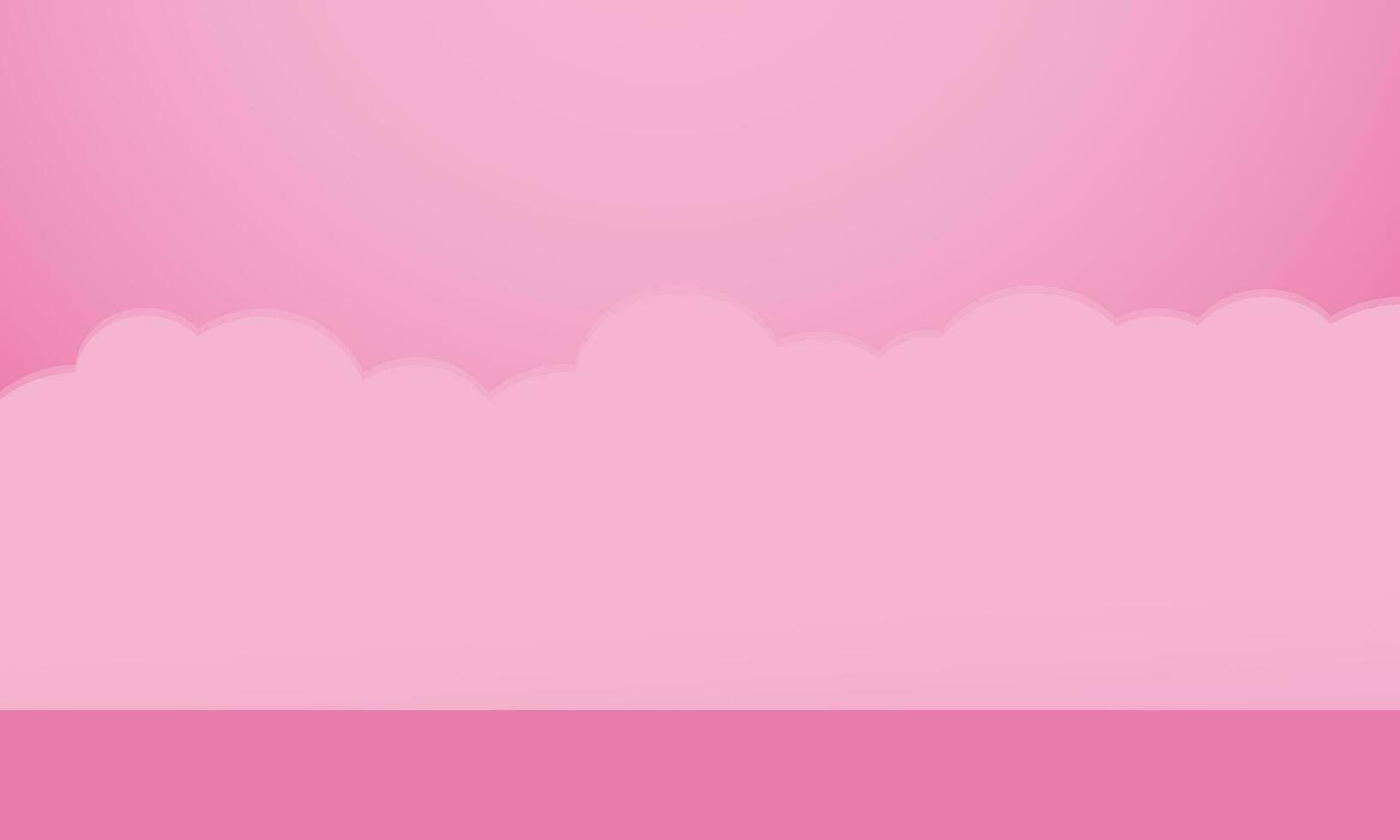 Vector abstract empty smooth light pink with sky coulds studio room background, use as montage for product