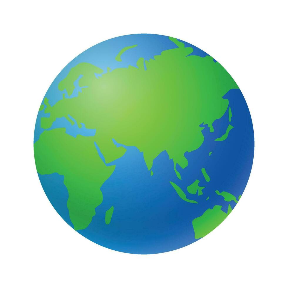 Vector blue and green earth globe in realistic design