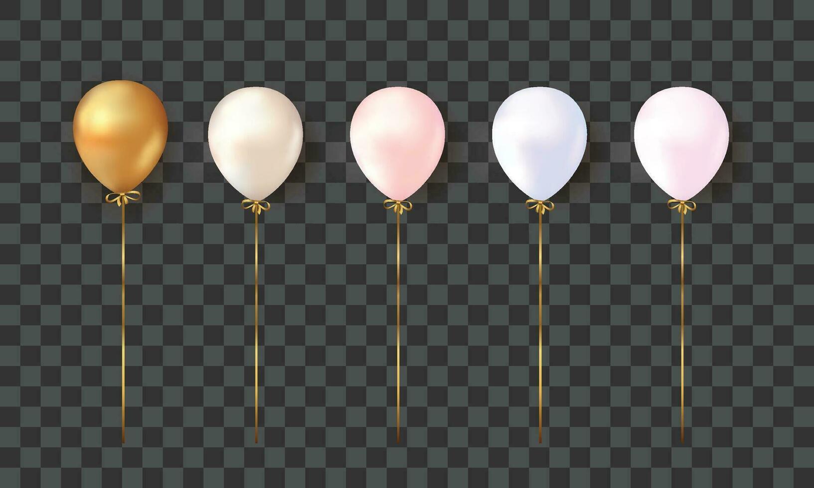 Vector 3d realistic elegant pastel color ballon collection for celebration design