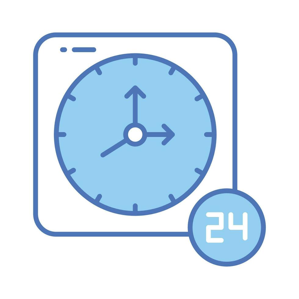 un icono de 24 hora Servicio y apoyo en editable estilo, prima vector