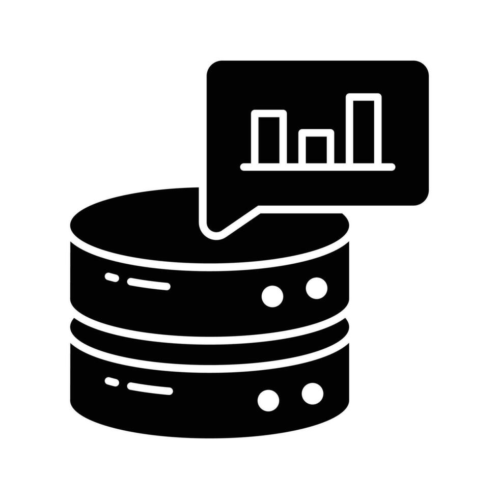 bar gráfico con base de datos demostración concepto vector de base de datos análisis, prima icono