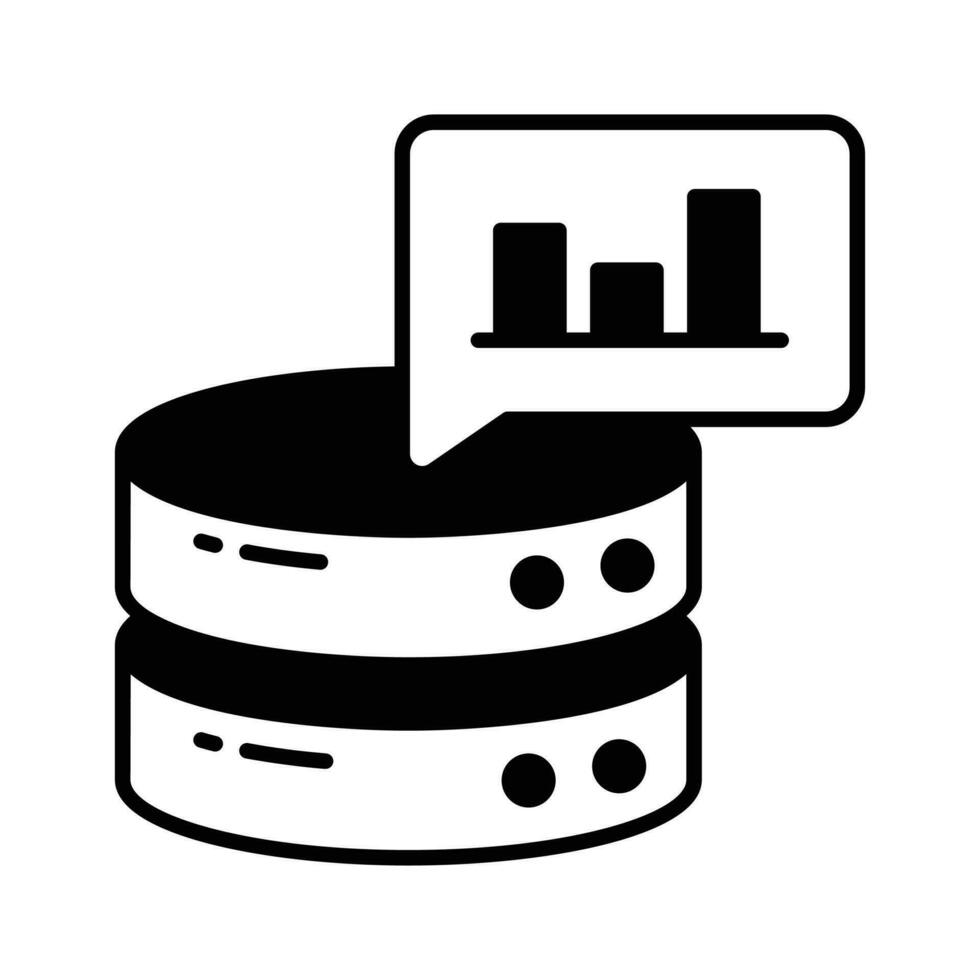 Bar chart with database showing concept vector of database analysis, premium icon