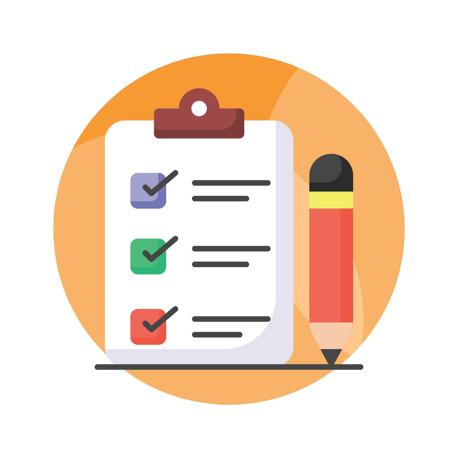Carefully designed checklist icon represents a list of tasks or items ...