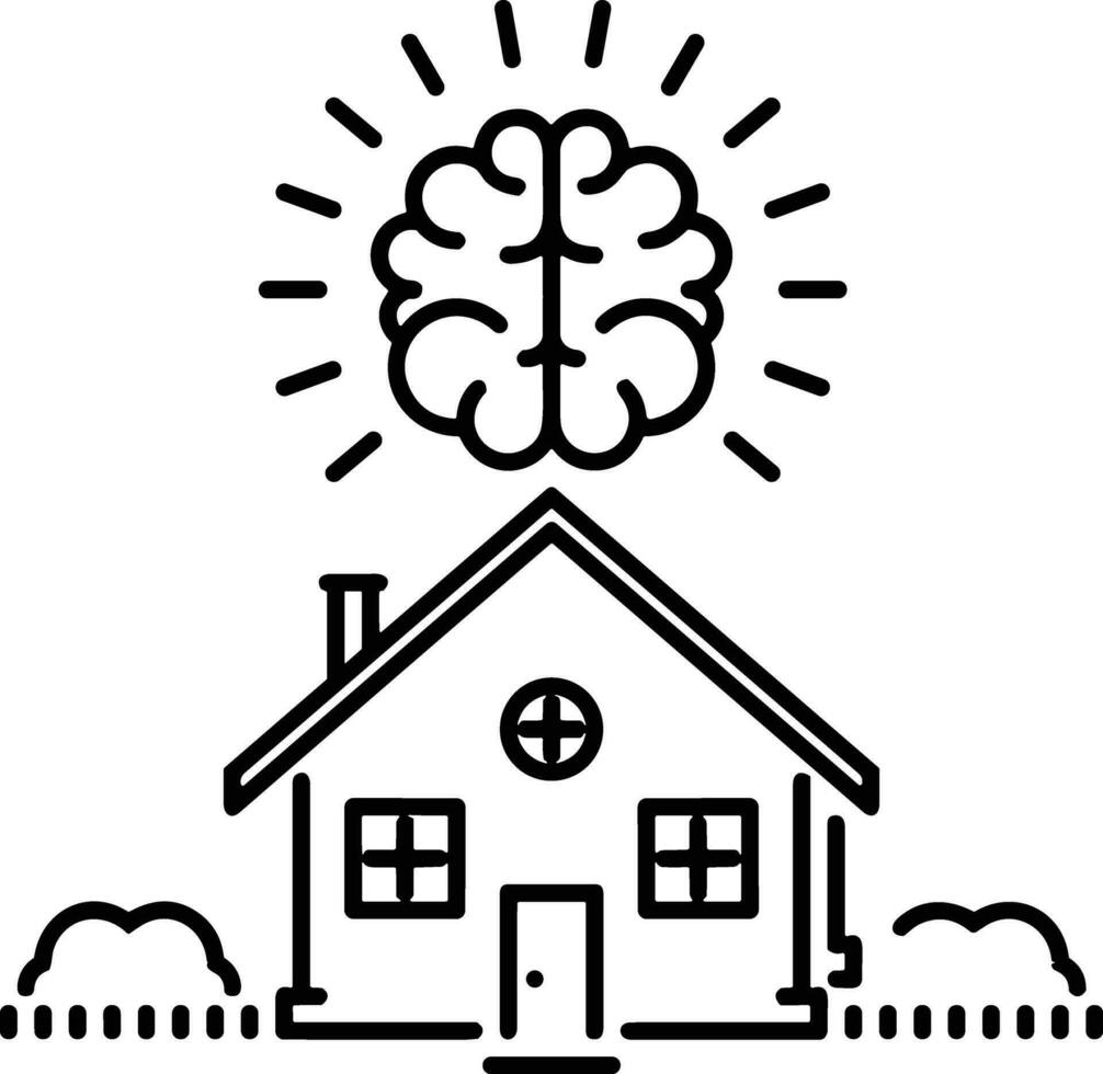 Brain idea symbol icon vector image. Illustration of the creative intelligence think design image