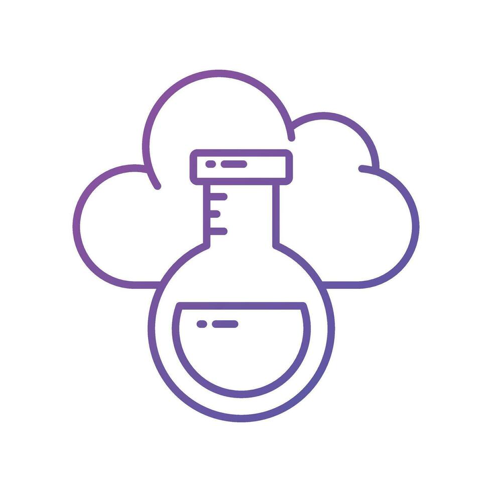 Cloud with flask showing concept vector of cloud experiment, customizable design